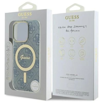 8. Etui Guess IML 4G MagSafe na iPhone 16 Pro Max - niebieskie