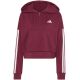 2. Bluza damska adidas Essentials 3-Stripes French Terry Quarter-Zip bordowa KF8316