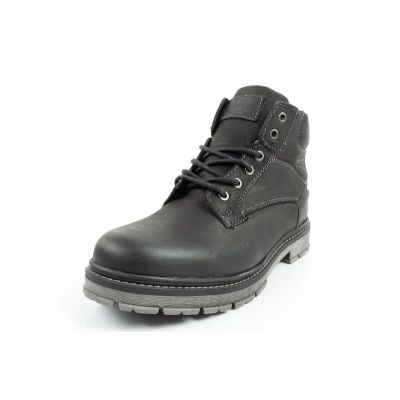 3. Wrangler Allan Mid  buty męskie sztyblety trzewiki eleganckie skórzane czarne