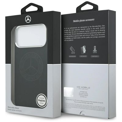 8. Etui Mercedes Silicone Vintage Logo MagSafe na iPhone 17 Pro Max - czarne