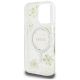 7. Etui Guess Resin Flowers Glitter MagSafe na iPhone 16 Pro - beżowe