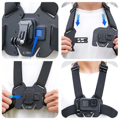 4. Szelki na klatkę piersiową Tech-Protect GA100 Chest Mount do GoPro / DJI - czarne