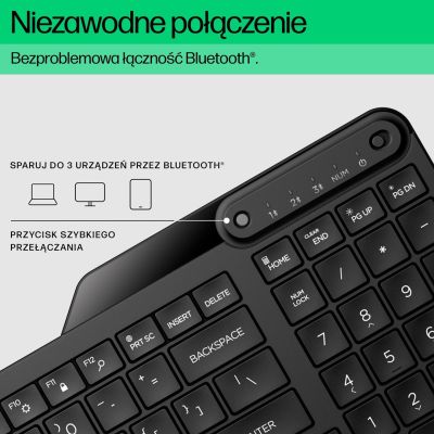 4. Klawiatura HP 460 Multi-Device Bluetooth Keyboard bezprzewodowa czarna 7N7B8AA