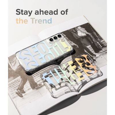 5. Ringke Fusion Design pancerne etui pokrowiec z żelową ramką Samsung Galaxy S22+ (S22 Plus) przezroczysty (Seoul) (F593R89)