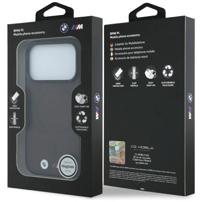 8. Etui BMW M IML Frosted Metal Logo & Trims MagSafe na iPhone 17 Pro Max / 18 Pro Max - bordowe