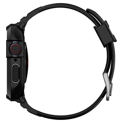 4. Etui z paskiem Spigen Rugged Armor Pro na Apple Watch 4 / 5 / 6 / 7 / 8 / SE (44/45 mm) - czarne