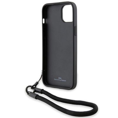 6. Etui BMW Signature Leather Wordmark Cord na iPhone 15 / 14 / 13 - czarne