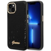 Etui Guess Croco Collection na iPhone 14 Plus - czarne