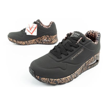 17. Skechers Uno-Loving Love buty sneakersy sportowe damskie modne czarne