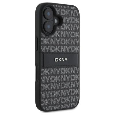4. Etui DKNY Texture Pattern Tonal Stripe na iPhone 16 - czarne
