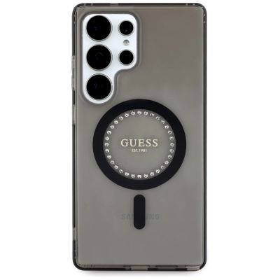 3. Etui Guess Rhinestones Printed Classic Logo MagSafe Samsung Galaxy S25 Ultra czarny