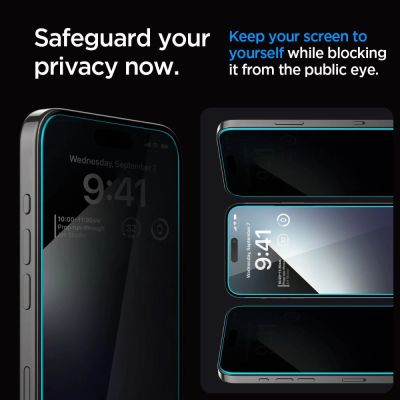 6. Szkło hartowane Spigen Glas.tR EZ Fit Privacy na iPhone 15 Plus