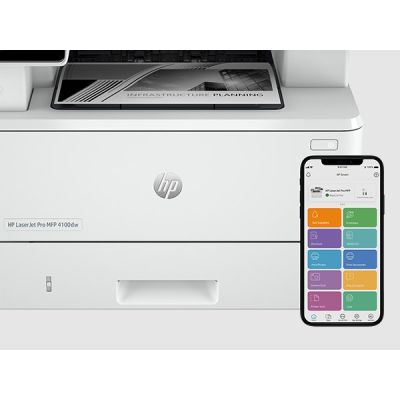 8. HP LaserJet Pro 4102fdn Multifunction Czerń i biel Drukarka, Tylko Ethernet; Kopiarka, skaner