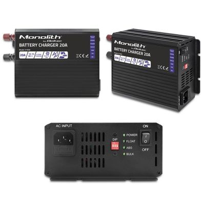 9. Qoltec Inteligentna ładowarka Monolith do akumulatorów LiFePO4 AGM GEL SLA, 20A, 12V