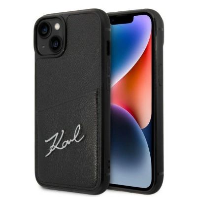 Etui Karl Lagerfeld Signature Logo Cardslot na iPhone 13 / 14 / 15 - czarne