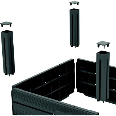 5. GRZĄDKA RABAT OGRODOWA OBRZEŻE BASE WOOD 149x75CM ANTRACYT