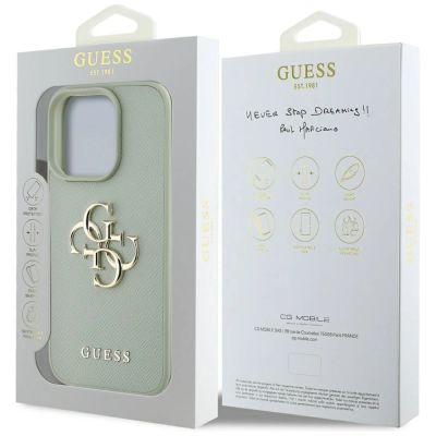 8. Etui Guess Grained Big 4G Logo Small Classic Logo na iPhone 16 Pro - zielone