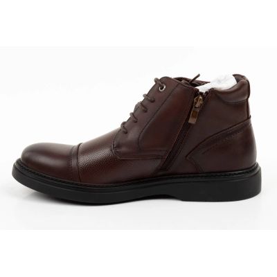 3. Lee Cooper buty męskie eleganckie skórzane brązowe trzewiki ocieplane