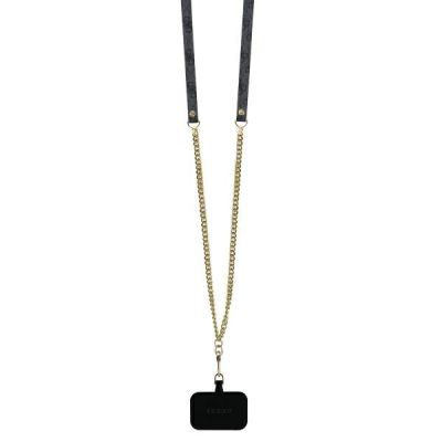 8. Etui Guess Leather Metal Logo Strass Crossbody na iPhone 16 - czarne