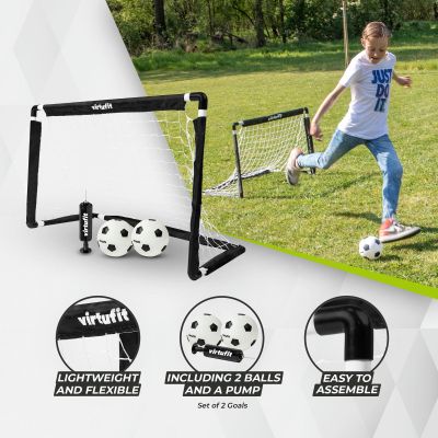 10. VIRTUFIT ZESTAW BRAMEK DO PIŁKI NOŻNEJ DLA DZIECI Z 2 PIŁKAMI I POMPKĄ - BRAMKI DO PIŁKI NOŻNEJ - 92