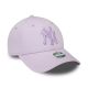3. Czapka z daszkiem damska New Era 9FORTY NY New York Yankees Womens League Essential Lilac - 60424627