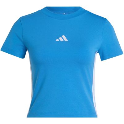 2. Koszulka damska adidas Essentials 3-Stripes Slim Baby jasnoniebieska KD2341