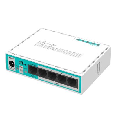 5. Router Mikrotik hEX lite (RB750r2) Total Ethernet  Ports:5; Architecture:MIPSBE; CPU core:1
