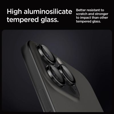 17. Osłona aparatu Spigen Glas.tR EZ Fit Optik Camera Protector na iPhone 14 Pro / Pro Max / 15 Pro / Pro Max / 16 Pro / Pro Max / 17 Pro / 17 Pro Max - czarna 2 szt.