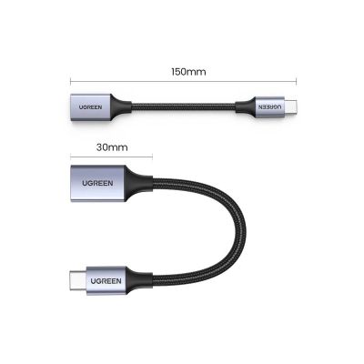 17. Ugreen kabel adapter przejściówka OTG USB-C (męski) - USB-A (żeński) 5Gb/s 0.15m czarny (US378)