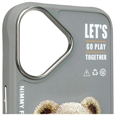 5. Etui Nimmy Cool&Cute 2.0 Bear na iPhone 16 - szare