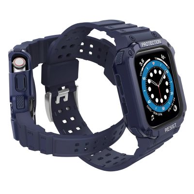 3. Pasek z etui ochronnym Protect Strap Band do Apple Watch 38 / 40 / 41 mm opaska obudowa pancerna - niebieski