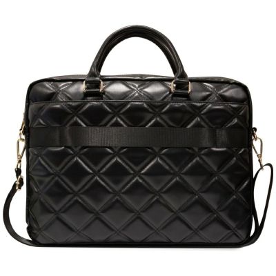 3. Torba Guess Quilted 4G na laptopa 16" - czarna