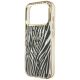 6. Etui Guess IML Zebra Glitter Triangle Logo MagSafe iPhone 17 Pro / 18 Pro - złote