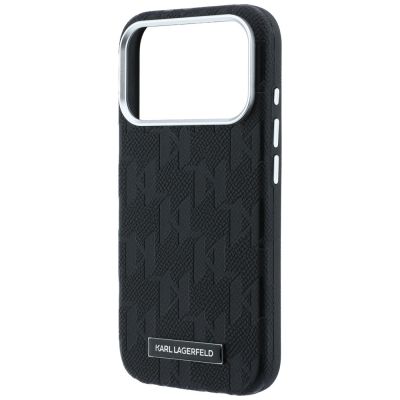 6. Etui Karl Lagerfeld Grained Mono Resin Logo MagSafe na iPhone 17 Pro / 18 Pro - czarne