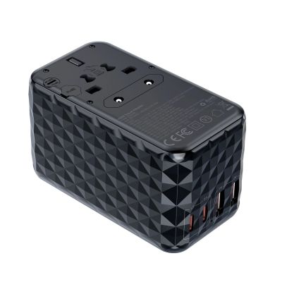 2. Adapter podróżny Choetech PD6028 EU / US / AUS / UK 2x USB-C 2x USB-A 100W - czarny