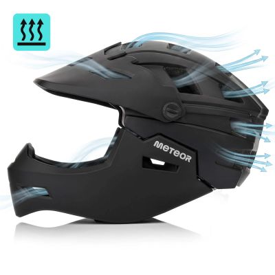21. Kask rowerowy full-face Meteor Hydra S 51-55 cm czarny
