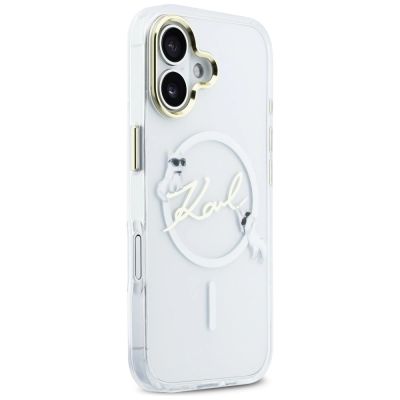 4. Etui Karl Lagerfeld IML Choupettes Karl  Script Logo MagSafe na iPhone 17 - przezroczyste