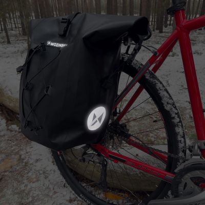 22. Wozinsky wodoodporna torba rowerowa sakwa na bagażnik 25l czarny (WBB24BK)