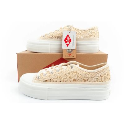 19. Lee Cooper buty sportowe damskie trampki koronkowe ażurowe platforma
