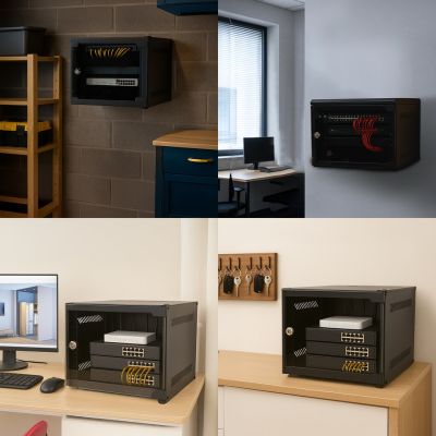 11. Extralink LITE 4U 10 280X310 WALL-MOUNTED RACKMOUNT CABINET BLACK Stojak wolnostojący/ścienny/podłogowy Czarny