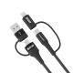 2. Kabel Wozinsky WNBAA 4w1 2x USB-C 1x USB-A 1x Lightning 60W 1 m - czarny