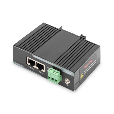 12. Zasilacz PoE+ przemysłowy. Gigabit, 802.3 af/a