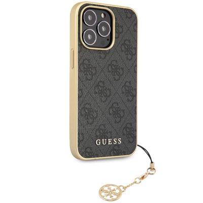 4. Etui Guess 4G Charms Collection na iPhone 14 Pro - szare