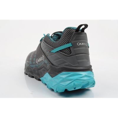 5. Aku buty sportowe trekkingowe damskie Flyrock Gore-tex wytrzymałe szare niebieskie
