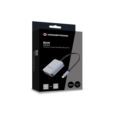 6. Conceptronic BIAN08G czytnik kart USB 3.2 Gen 2 Type-C Szary
