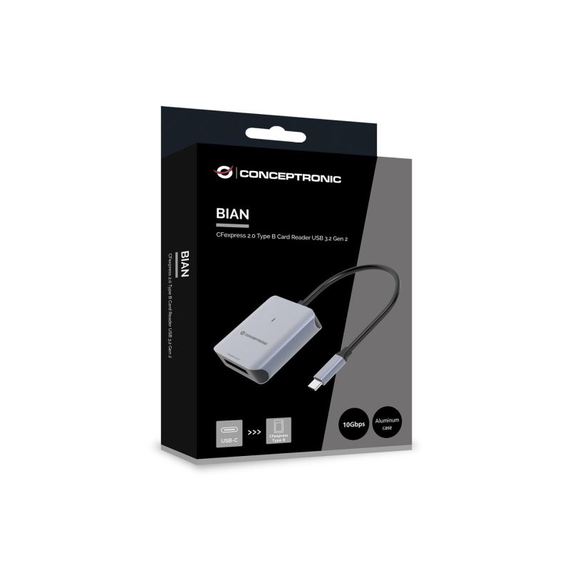 6. Conceptronic BIAN08G czytnik kart USB 3.2 Gen 2 Type-C Szary