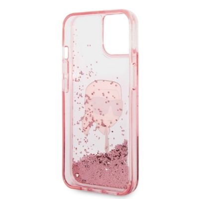 7. Etui Karl Lagerfeld Glitter Karl's Head na iPhone 14 Plus - różowe