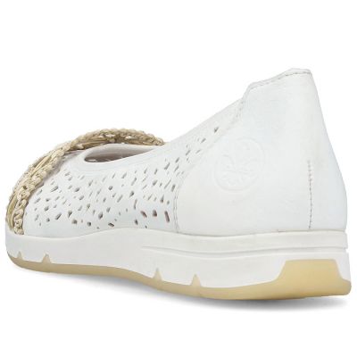 16. Baleriny damskie ażurowe komfortowe białe Rieker  L3062-80