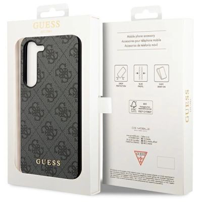 8. Etui Guess 4G Metal Gold Logo na Samsung Galaxy S23 - szare