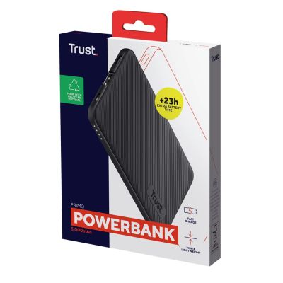 6. Powerbank TRUST Primo Ultra Thin Eco 5000mAh Black